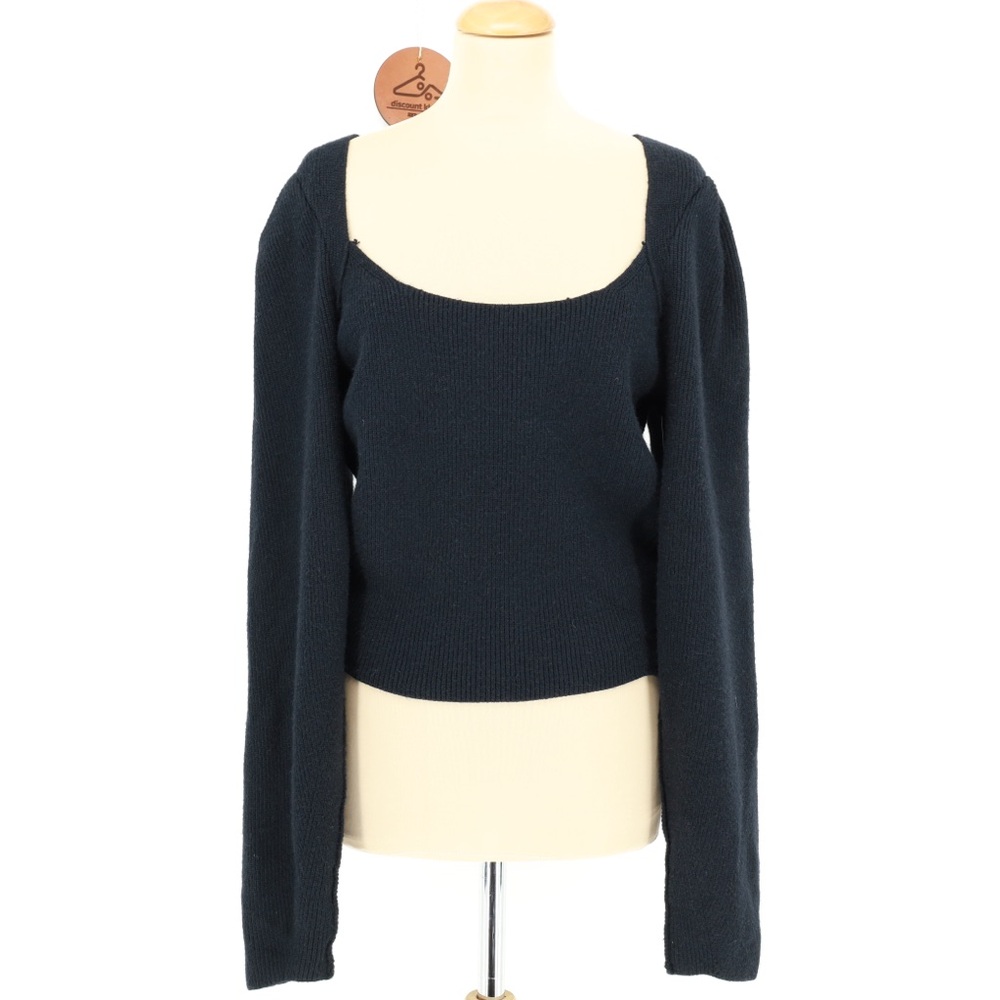 Free People‎ Saffron Cut Out Back Sweater Puff Sleeve Pullover Medium NWT $128